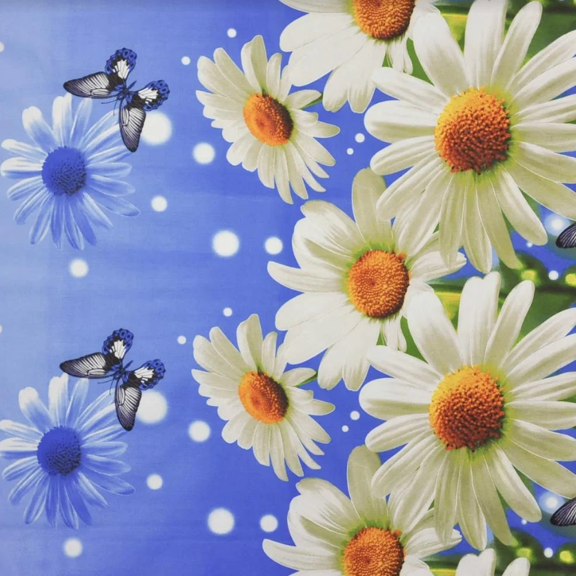 Ткань хлопок бязь Ромашки V-G-4488 115 г/м2 (20587)