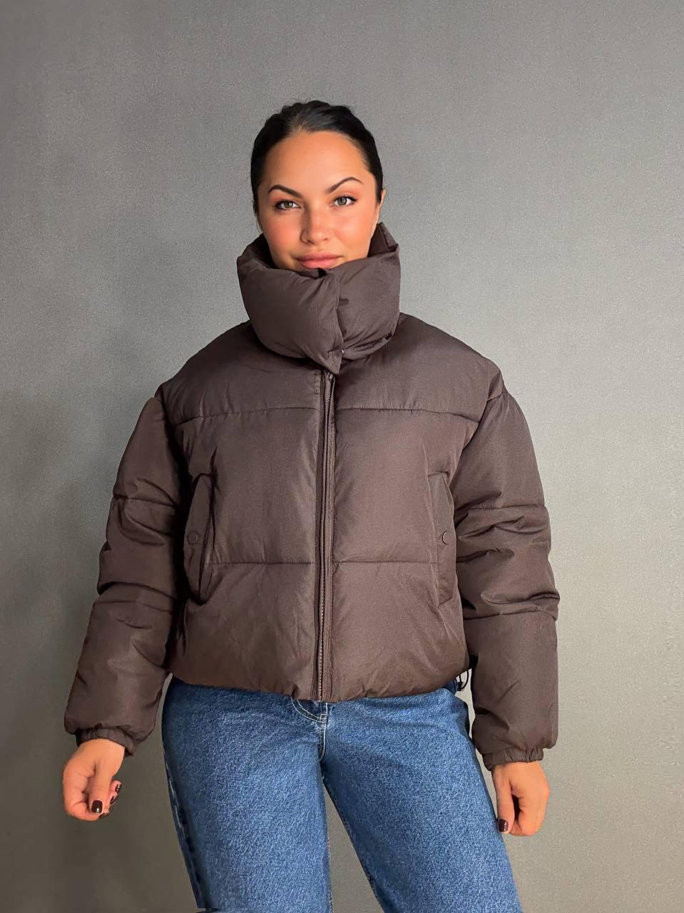 Куртка женская LADY YEP 10043 короткая на молнии с воротником р. 44 Коричневый (4820) - фото 1
