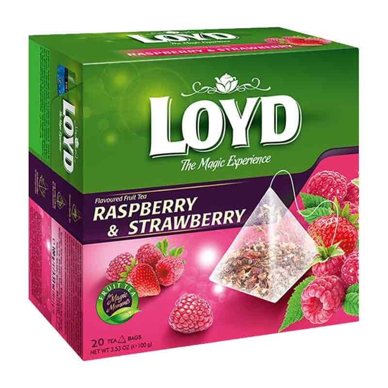 Чай в пакетиках пирамидках Loyd Raspberry&Strawberry Малина и клубника 2 г х 20 шт.