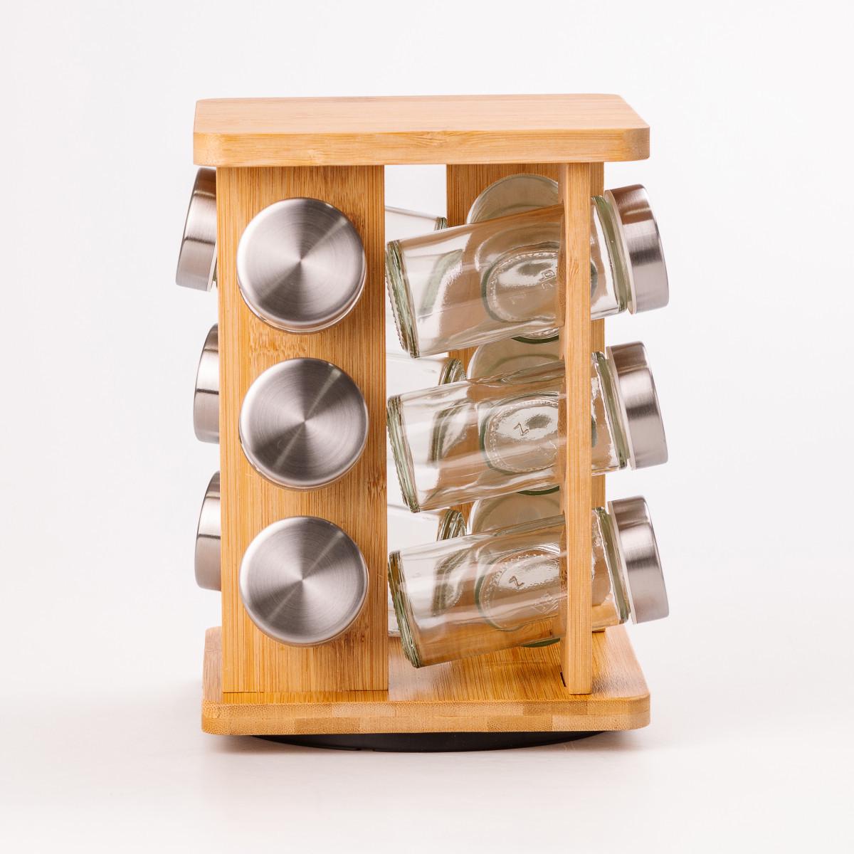 Набір для спецій на дерев'яній підставці 12 предметів по 100 мл - фото 4