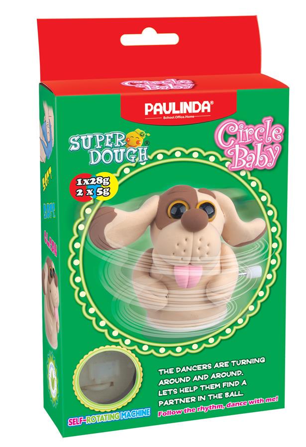 Маса для ліплення Paulinda Super Dough Circle Baby Собачка з заводним механізмом Коричневий (PL-081177-6)