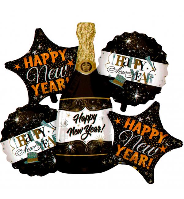 Воздушные шарики New Year набор 5 шт.