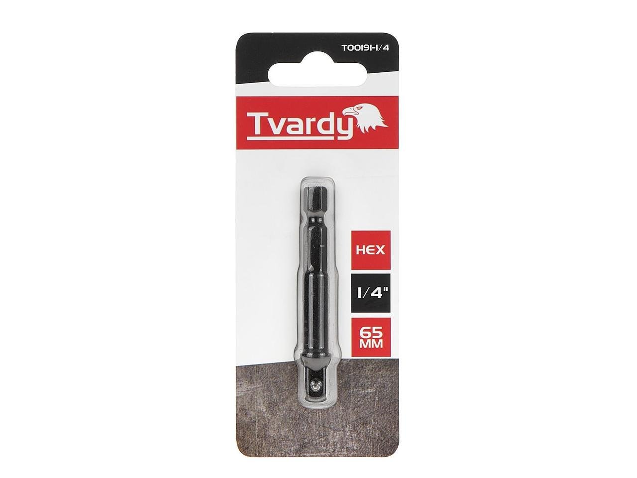 Адаптер ударний біти Tvardy Hex E6,3 1/4" на тримач торцевої головки 1/4" 65 мм (T00191-1/4) Адаптер ударний біти Tvardy Hex E6,3 1/4" на тримач торцевої головки 1/4" 65 мм (T00191-1/4)