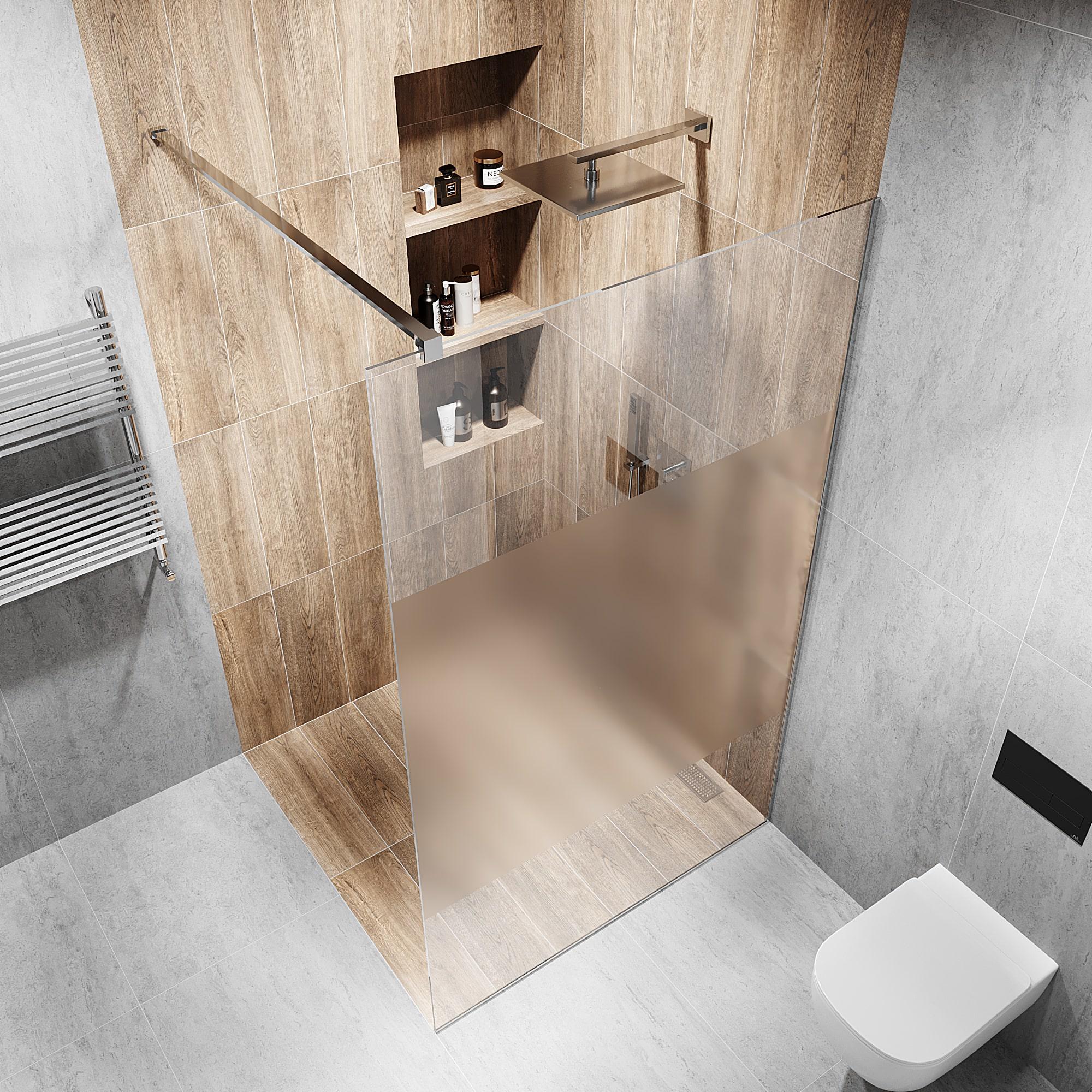 Перегородка скляна душова 2000х800 мм скло діамант з фурнітурою PSS полірованою - фото 2 Перегородка скляна душова 2000х800 мм скло діамант з фурнітурою PSS полірованою - фото 2