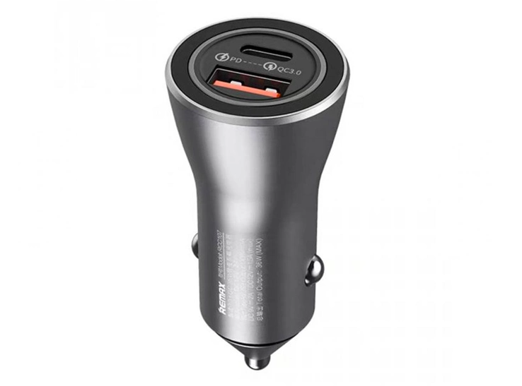 Зарядное устройство автомобильное Remax RCC107 36W PD/QC Grey