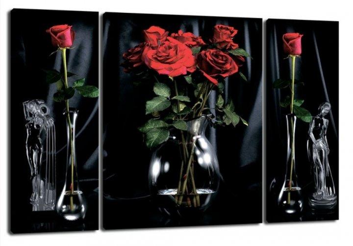 Картина модульная на холсте DK Триптих Розы в вазе 50x80 см (TRP-950)