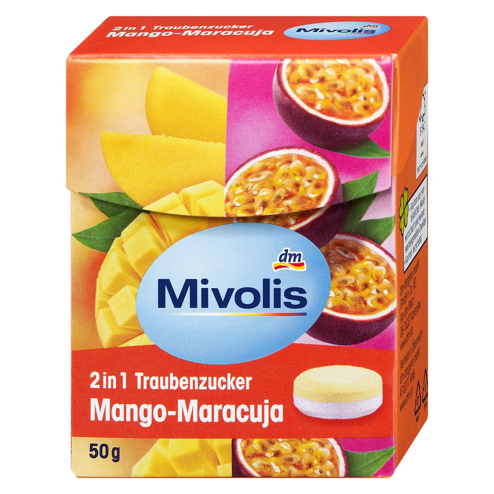 Декстроза DM Mivolis Traubenzucker 2in1 со вкусом Манго-Маракуя 50 г (EPI-15102025-1385) Декстроза DM Mivolis Traubenzucker 2in1 со вкусом Манго-Маракуя 50 г (EPI-15102025-1385)