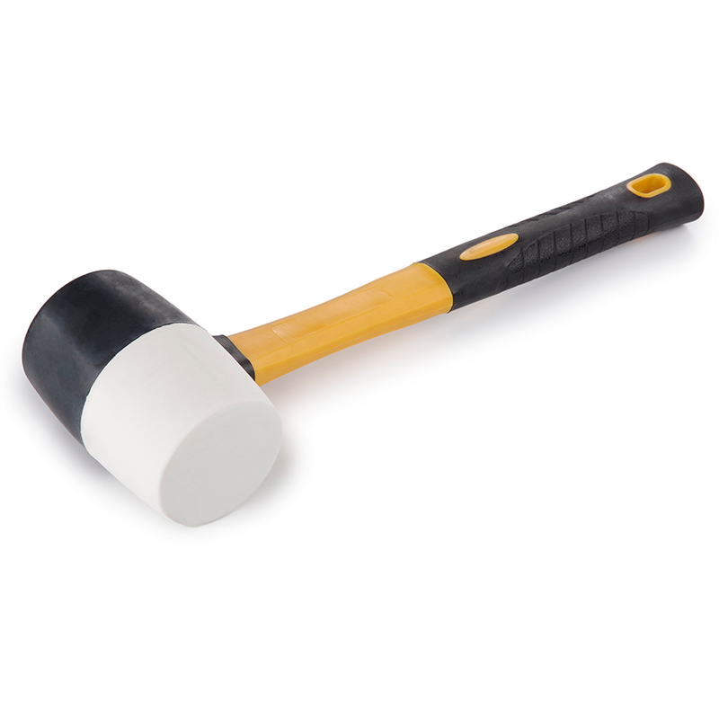 Киянка резиновая черна-белая Premium Pro с фибергласовой рукояткой 340 г 55 мм (80593/320192)