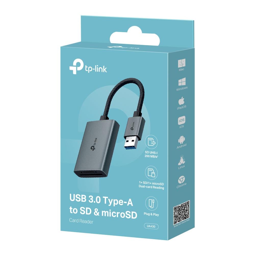 Кардидер TP-Link UA430 1xMicro-SD 1xSD до 2 Тб Grey (30651838) - фото 7