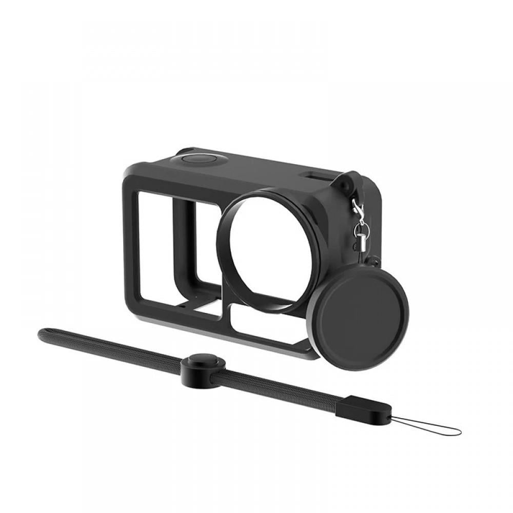 Чехол защитный силиконовый с крышкой-колпачком для камер DJI Action 5 Pro/Action 4/Action 3 Черный