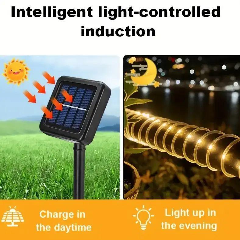 Гірлянда "Трубка" 10 м 100 LED IP65 живлення від сонячної батареї з тепло-білим світінням з ПВХ (opt-105062) - фото 5 Гірлянда "Трубка" 10 м 100 LED IP65 живлення від сонячної батареї з тепло-білим світінням з ПВХ (opt-105062) - фото 5