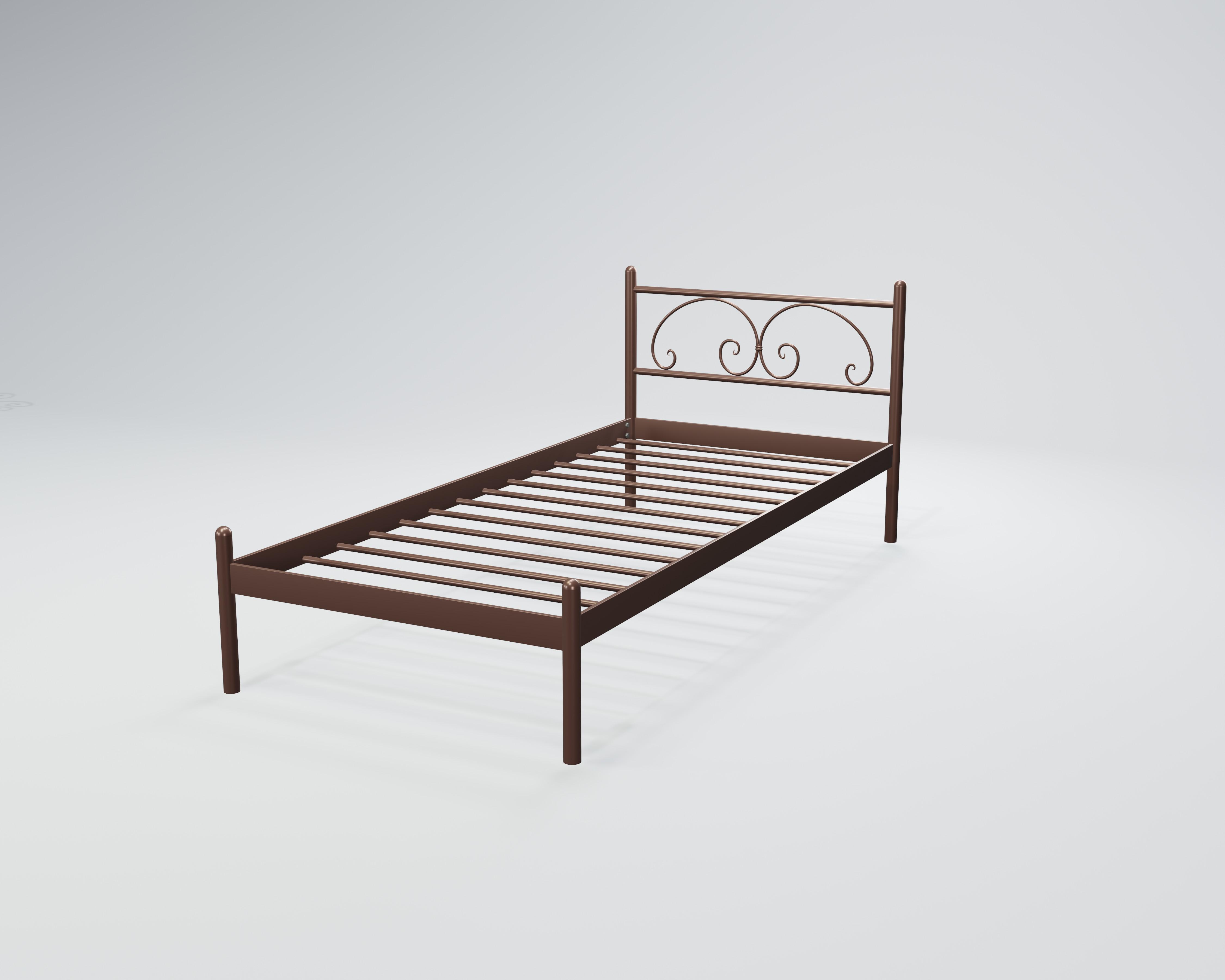Кровать металлическая Иберис Мини 80x190 см Коричневый