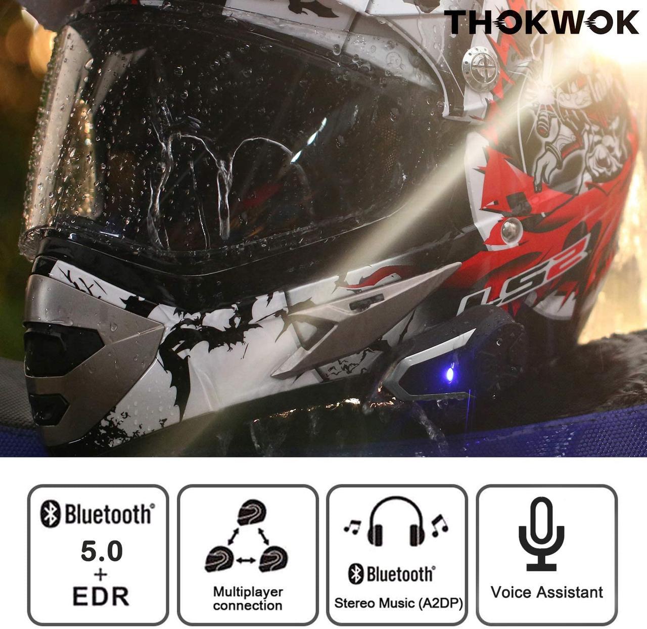Гарнитура Bluetooth Intercom Thokwok для мотоциклов - фото 4 Гарнитура Bluetooth Intercom Thokwok для мотоциклов - фото 4