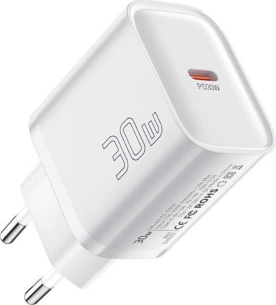 Зарядное устройство для ESSAGER ES-CD52 30W PPS PD3.0 UFCS SVOOC QC4/порт Type-C White (43364)