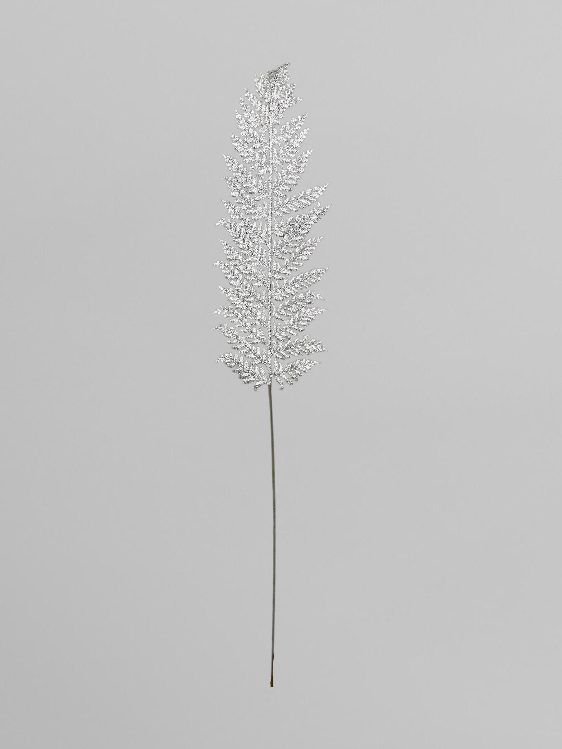 Искусственный папоротник из мягкого пластика с блестками 88 см Серебряный (Р03022) - фото 2 Искусственный папоротник из мягкого пластика с блестками 88 см Серебряный (Р03022) - фото 2