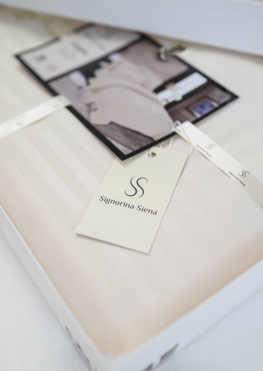 Комплект постільної білизни Signorina Siena зі страйп-сатину сімейний 50х70 см/70х70 см Кремовий (007S) - фото 2
