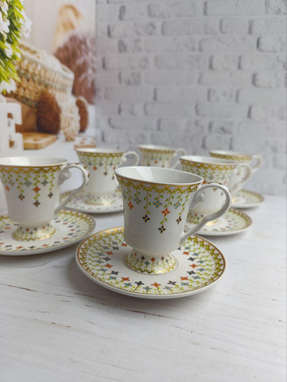 Сервиз кофейный SNT Золотая соната фарфоровая 90 мл 12 пр. (032-12-90) - фото 2