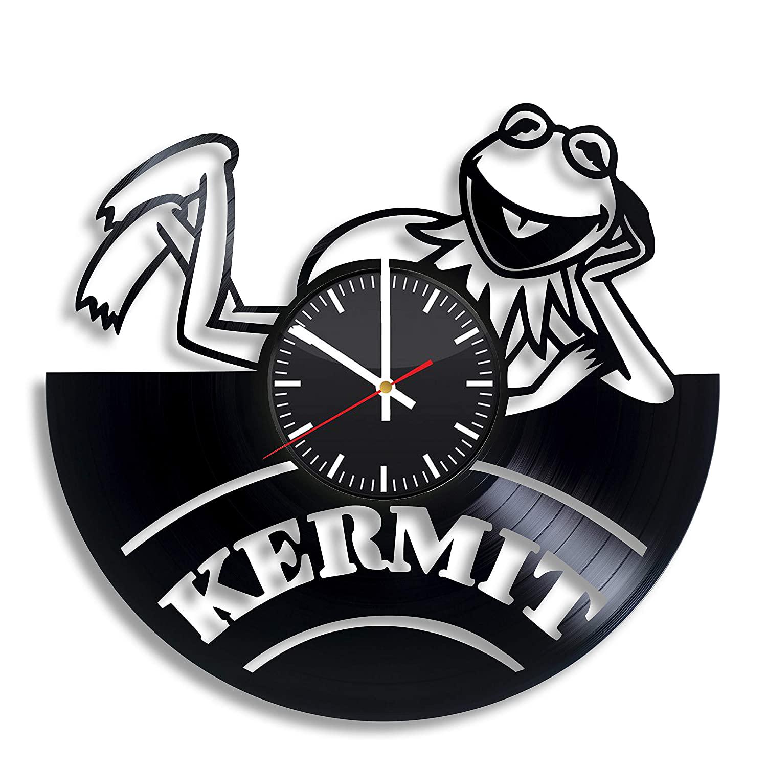 Часы настенные Лягушонок Кермит 2309 из виниловой пластинки
