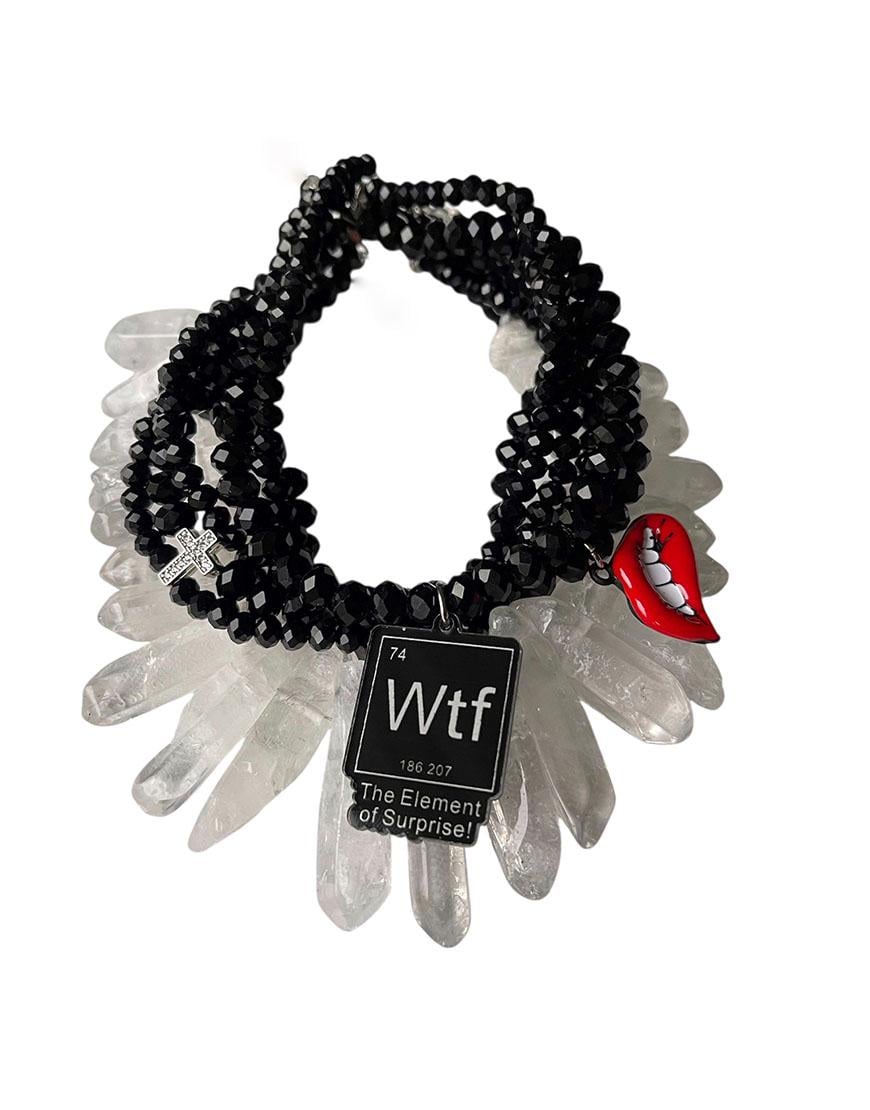 Чокер з кварцом і підвісками жіночий SMART JEWELRY чорний One size