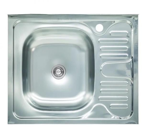 Мойка для кухни левая AVT из нержавеющей стали 60x50 см/0,4 мм (30411141)