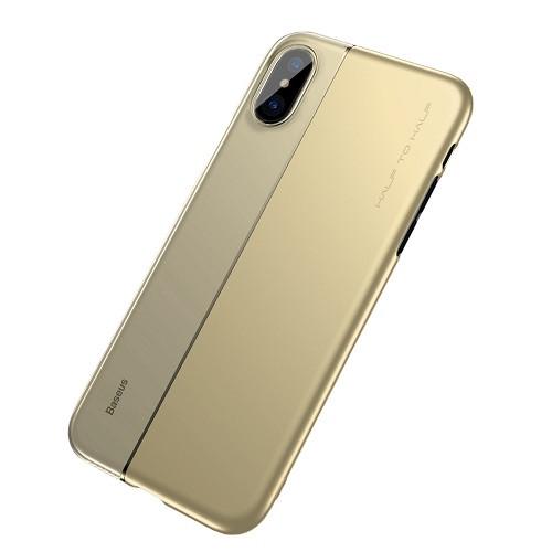 Чехол-накладка Baseus Half to Half Series Case for iPhone X, Gold