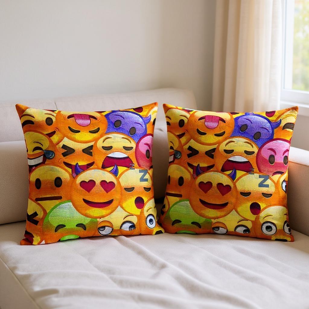 Наволочка Смайлики бязь голд люкс 50х50 см (G-26093)