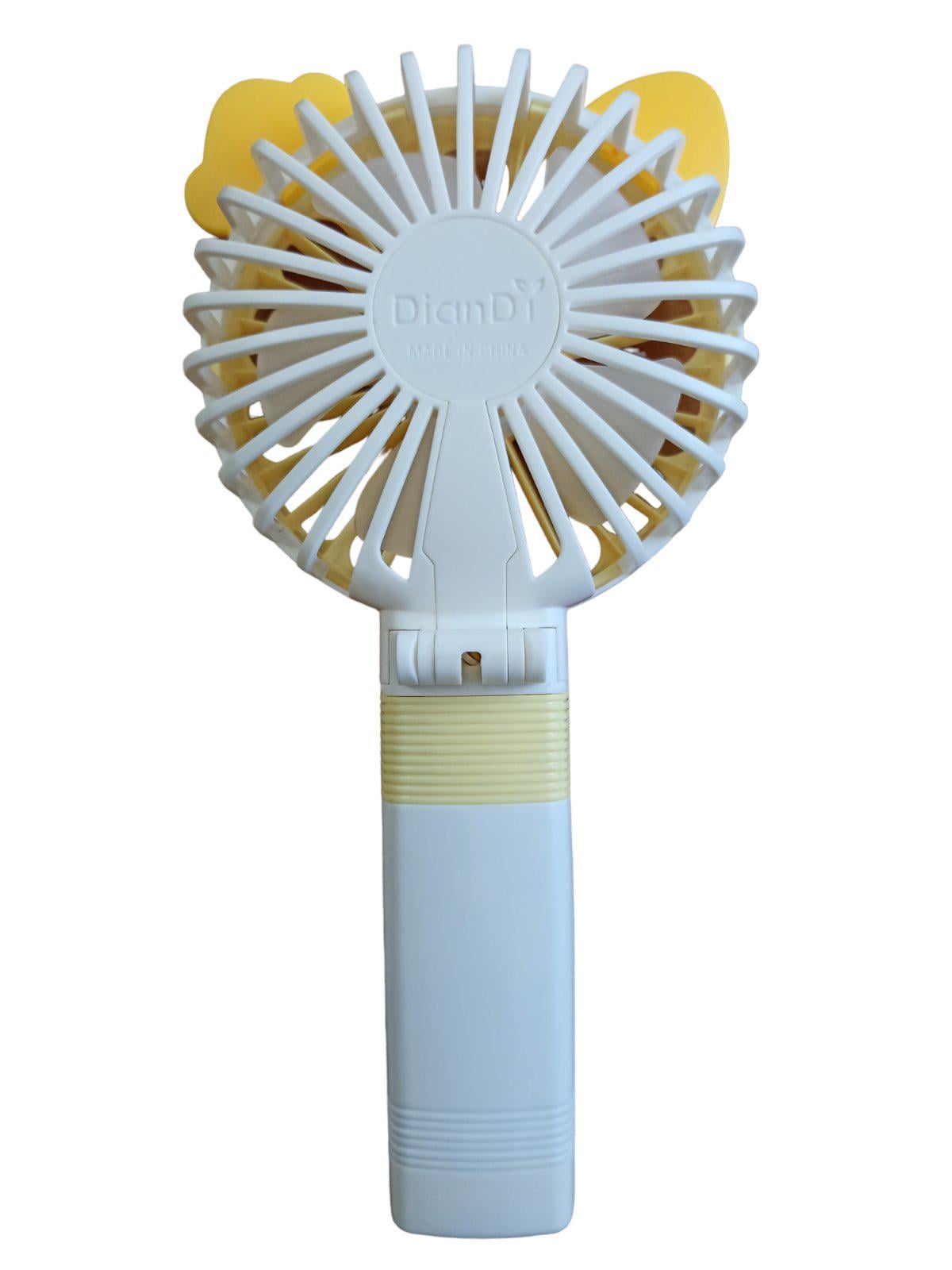 Вентилятор портативный аккумуляторный DianDi Mini Fan с ушками складной Желтый (fdb548aa)
