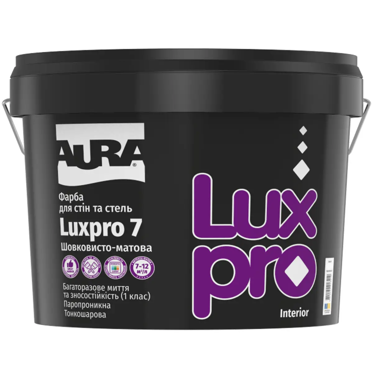Краска интерьерная акрилатная шелковисто-матовая Aura Luxpro 7 4,75 л Белый В1 (2768558062) Краска интерьерная акрилатная шелковисто-матовая Aura Luxpro 7 4,75 л Белый В1 (2768558062)
