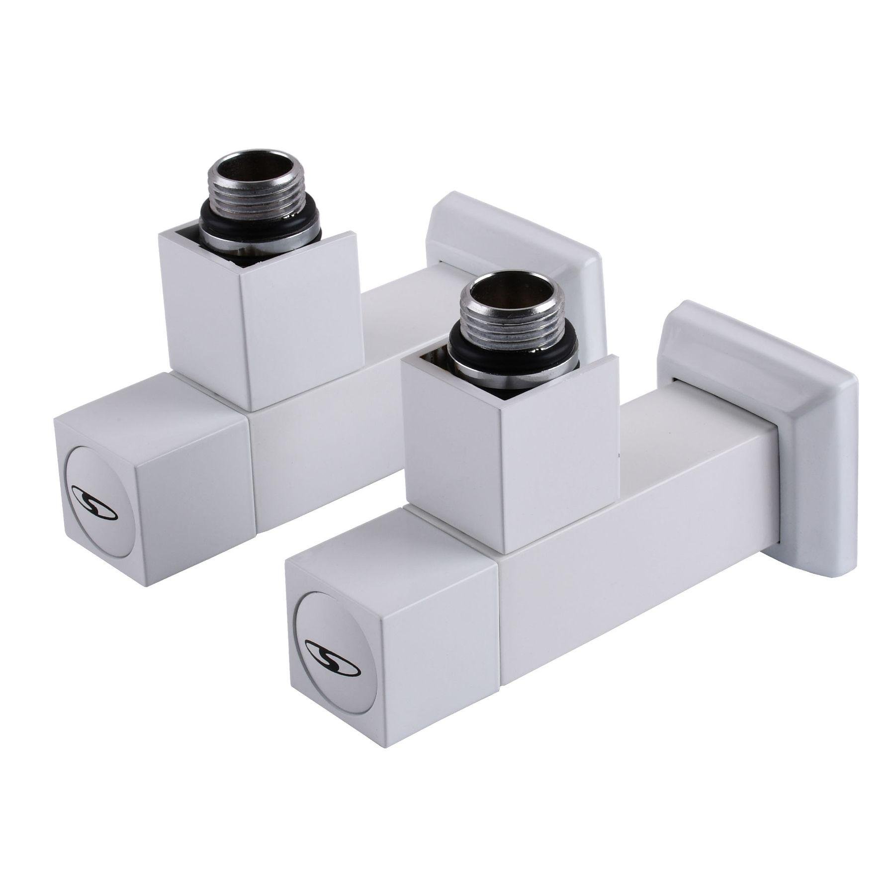 Вентиль для полотенцесушителя Solomon LUX CUBE 8888 угловой 1/2" зв-зв White (116336)