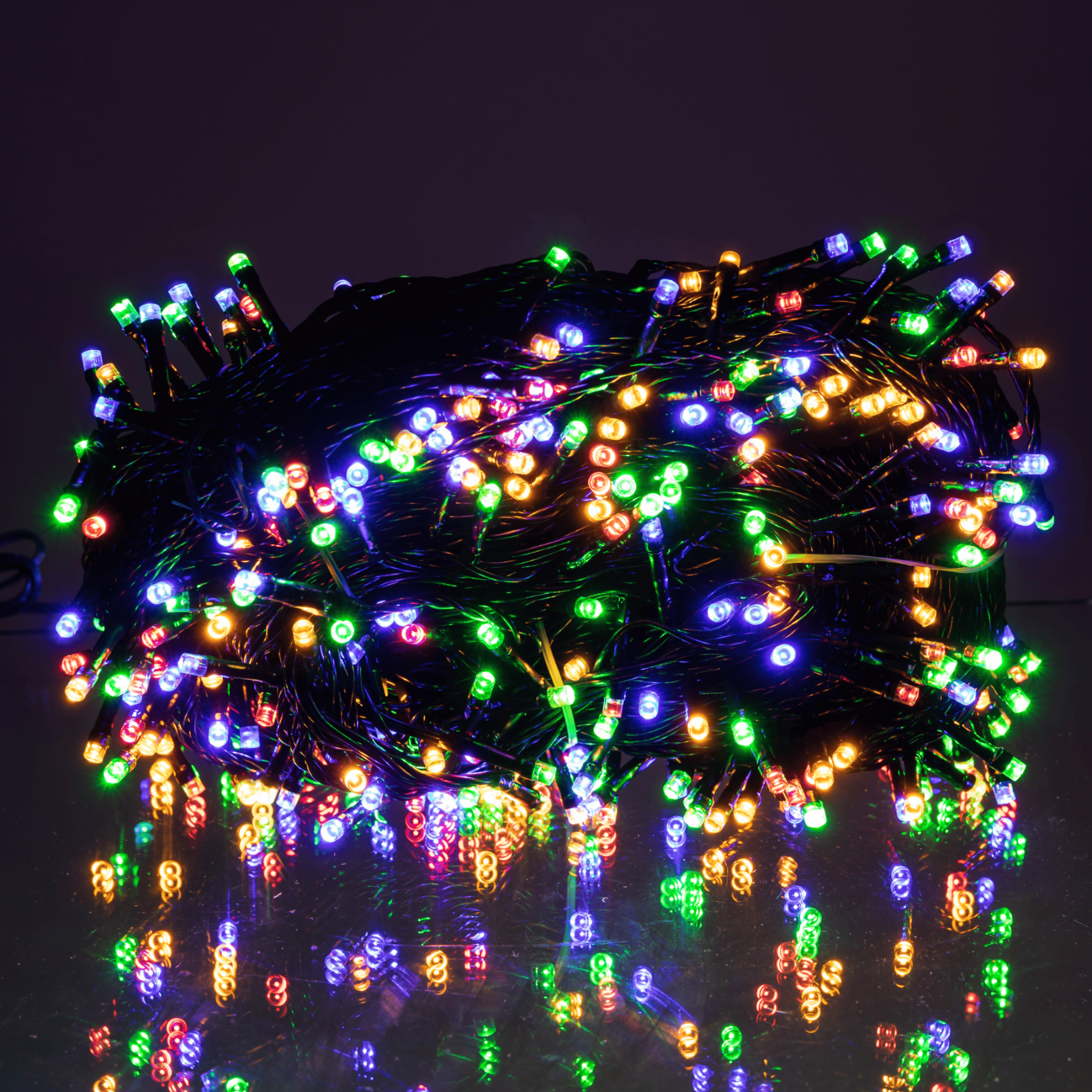 Гирлянда сетевая новогодняя нить уличная Рождественская фея 50 м 500 LED диодов IP 65 черный провод свет Разноцветный (CF500L50MBML) - фото 9