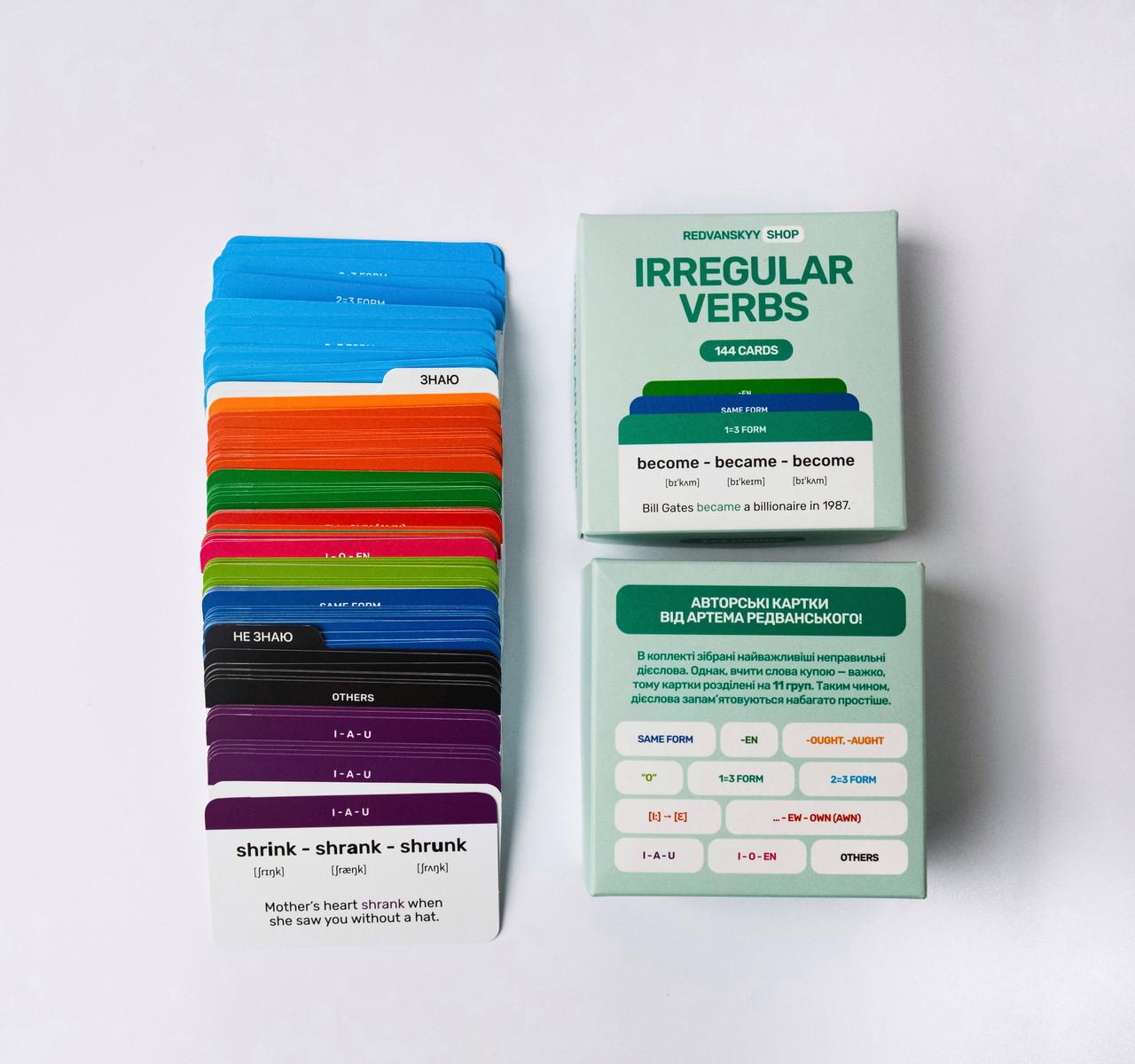 Карточки для изучения английского языка Неправильные глаголы (1933535984) - фото 2