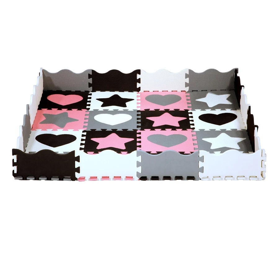 Манеж-пазл для розвитку Nils Fun MD03 36 елементів 140х140 см Pink