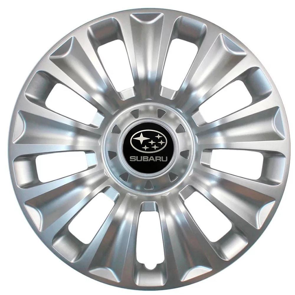 Колпаки SJS с логотипом Subaru 424 R16 4 шт. Серебряный (31006463)