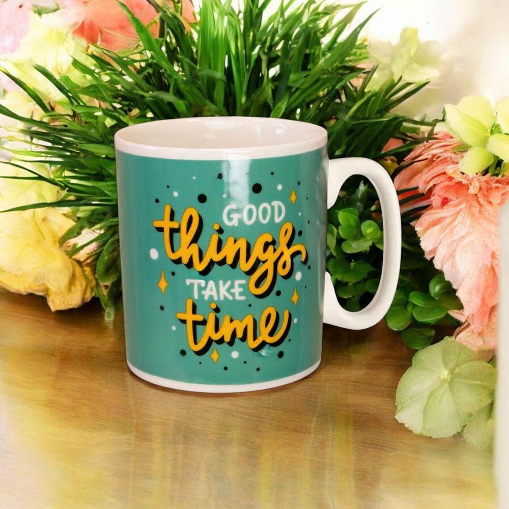Кружка керамическая "Good things take time" 1 л Зеленый - фото 9 Кружка керамическая "Good things take time" 1 л Зеленый - фото 9