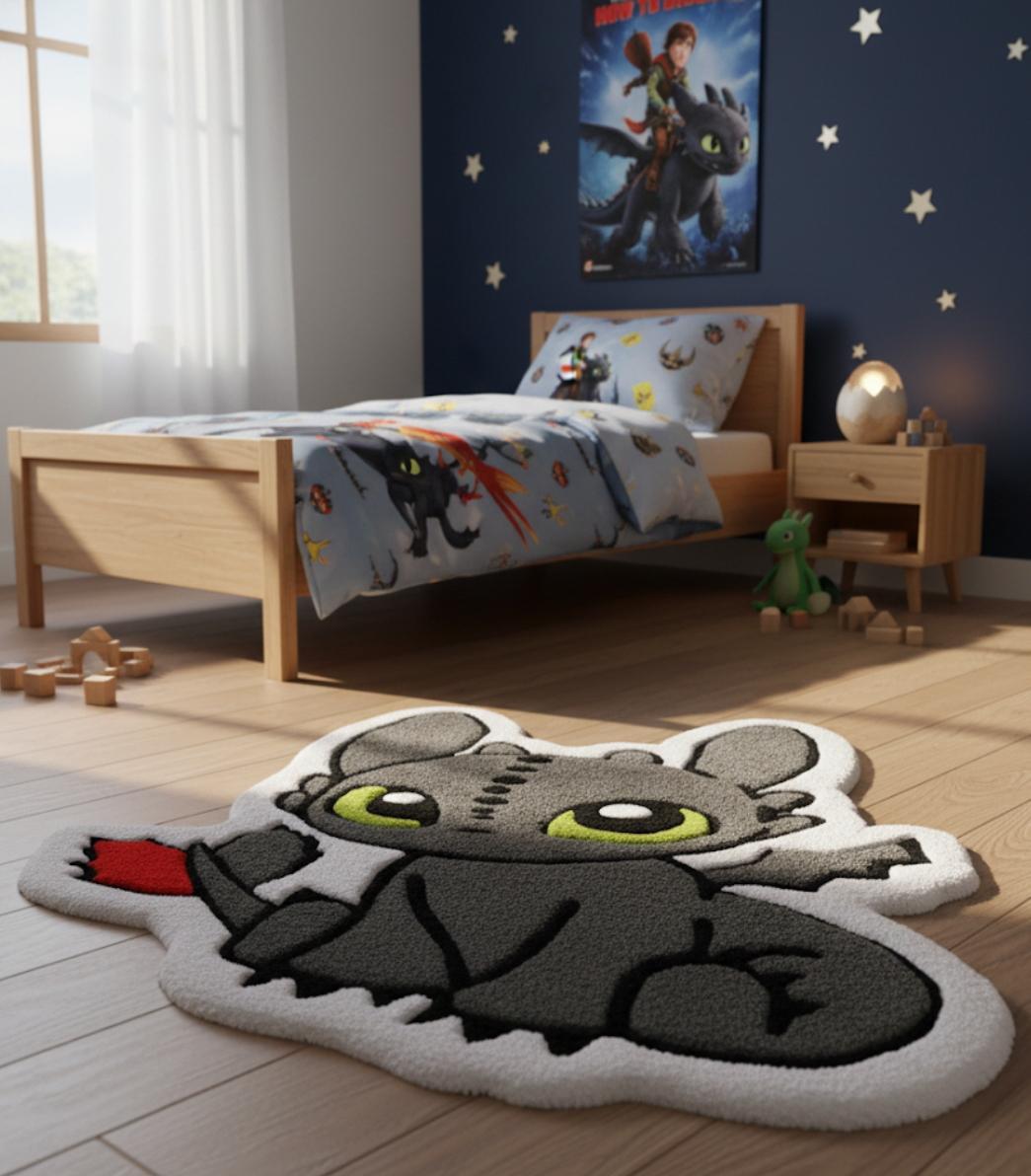 Килим ручної роботи Беззубик Нічна Фурія гіпоалергенний 98х78 см Темно-сірий (30100472)