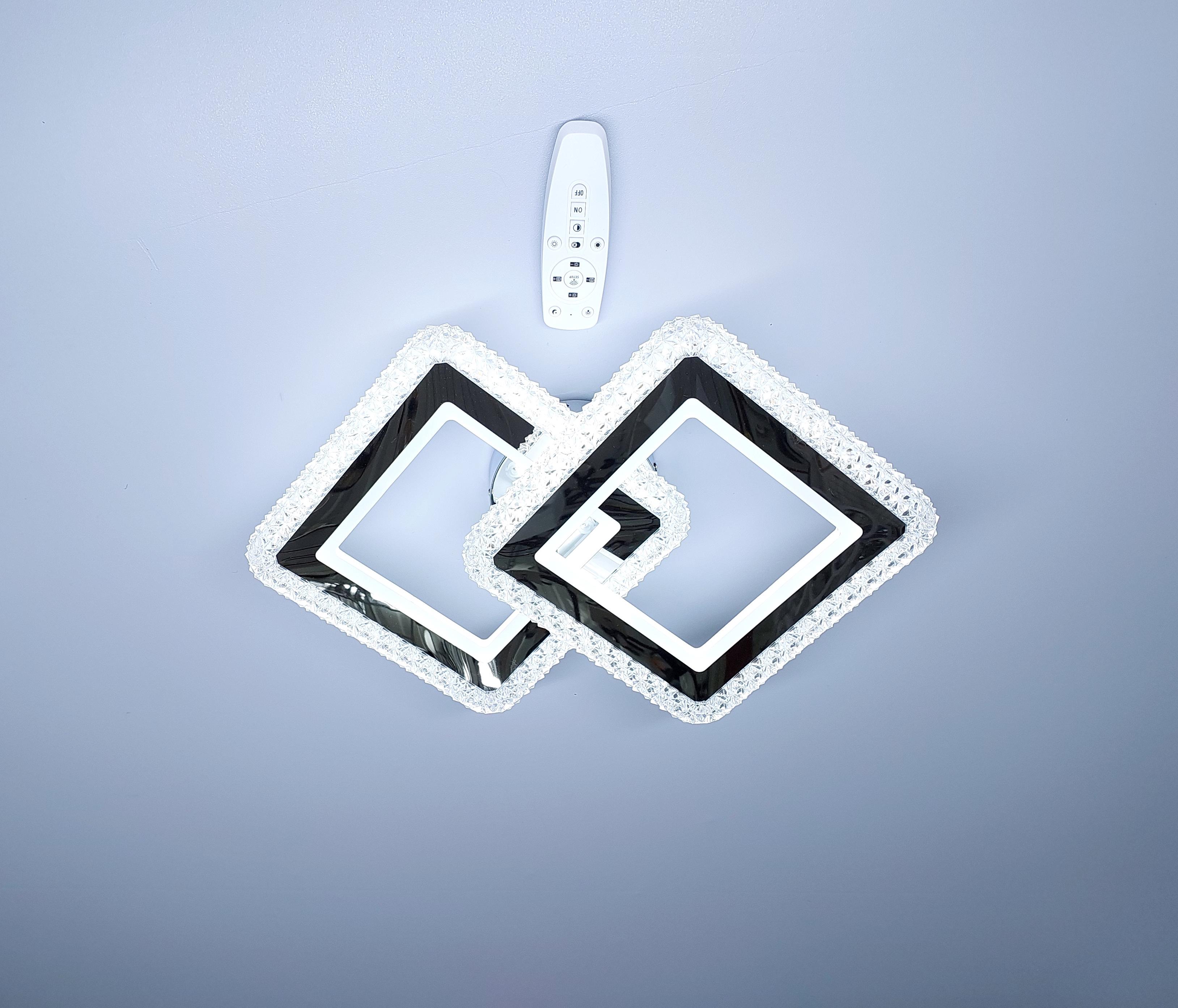 Люстра светодиодная 81/1+1 CR с пультом 100W Хром (18205286)