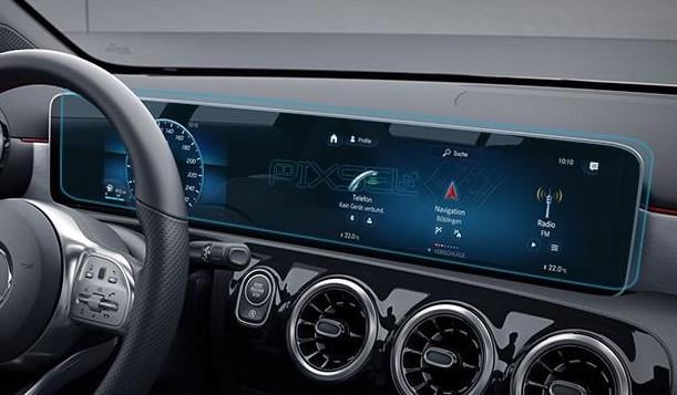 Защитное стекло Pixsel гибридное матовое на панель приборов Mercedes Benz A-CLASS-24,7" 2018