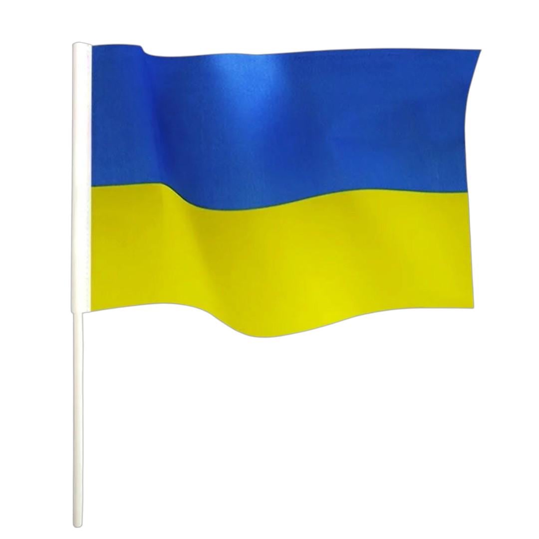 Набір прапорів України зі штоками з поліестеру 30x45 см 10 шт. Синьо-жовтий (SZ-780055)
