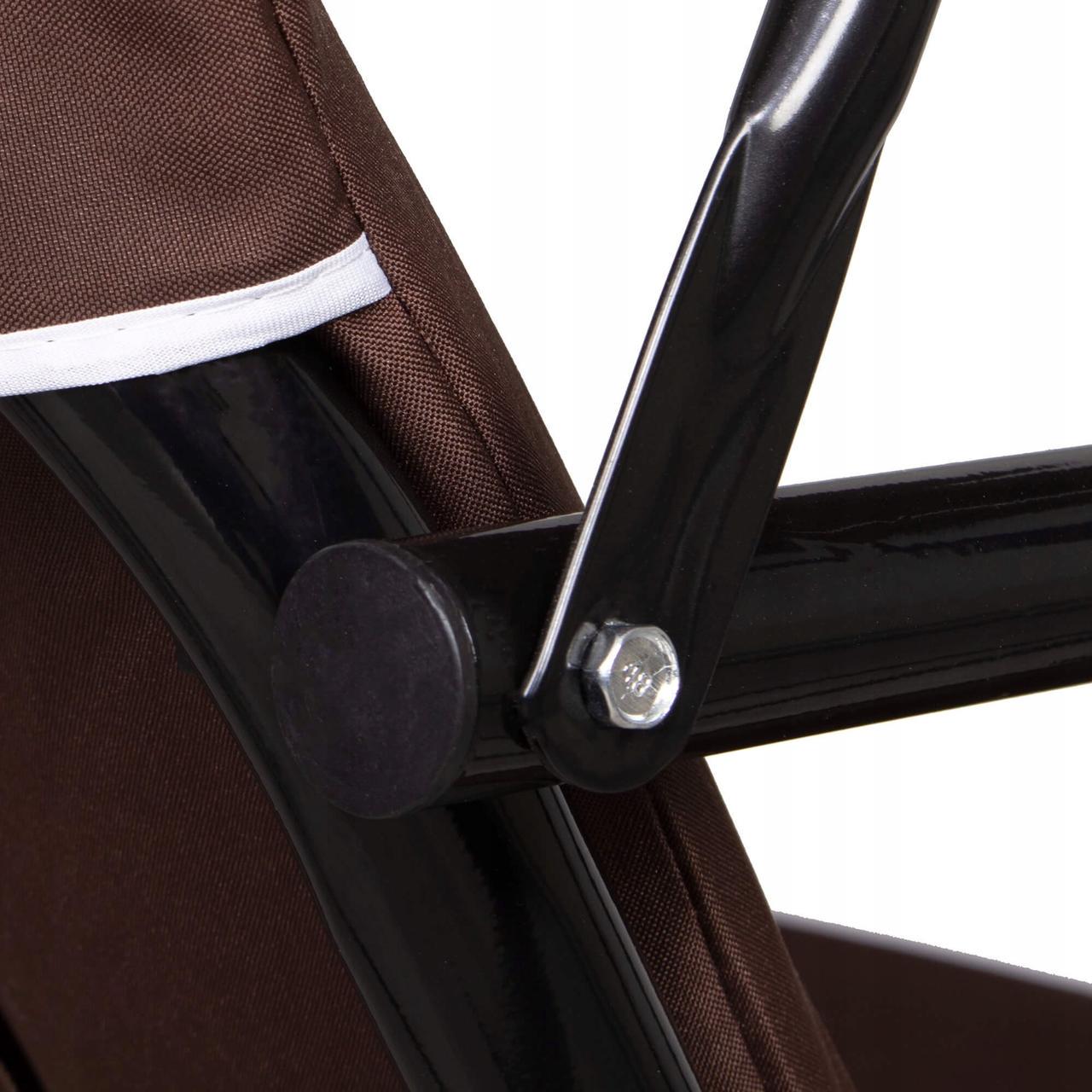 Гойдалка-диван садова з навісом Springos Luna GS0018 тримісна 150x170 см Коричневий - фото 3