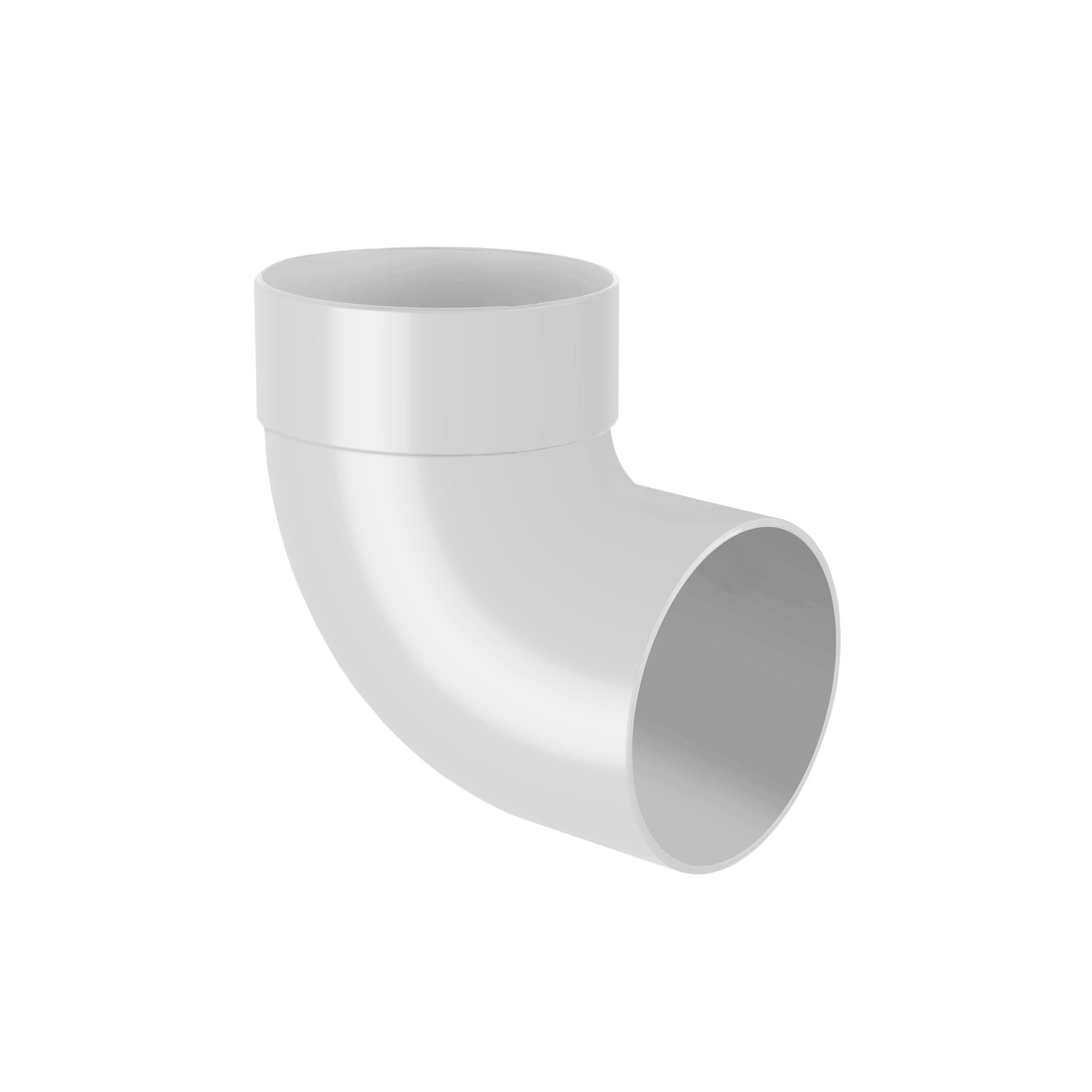 Колено однораструбное 87° RAINWAY 75 мм Белый