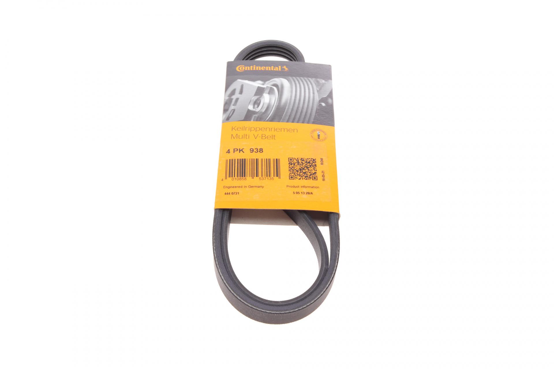 Ремінь генератора Continental Fiat Fiorino 1.4/1.6i 93-01/Mitsubishi Galant 1.8/2.0 87-03/Toyota Hilux 2.4 97-05 (4PK938)