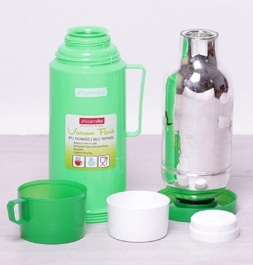 Термос Kamille Glass дзеркальна колба з 2 чашками 600 мл - фото 2 Термос Kamille Glass дзеркальна колба з 2 чашками 600 мл - фото 2