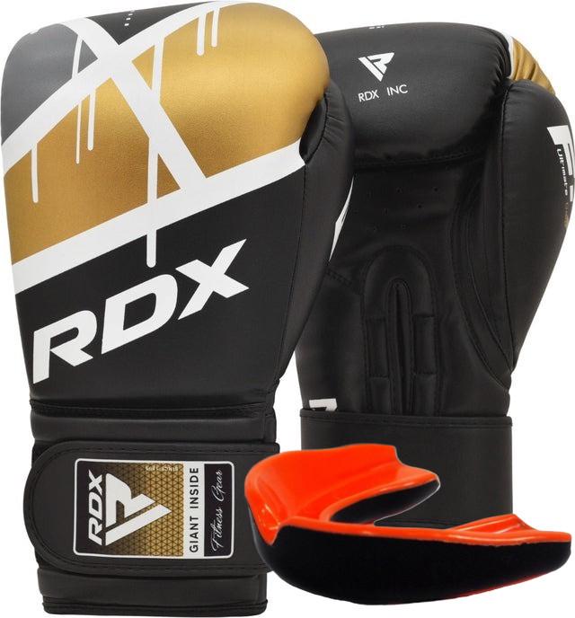 Перчатки боксерские RDX F7 Ego 14 унций капа в комплекте Black/Golden