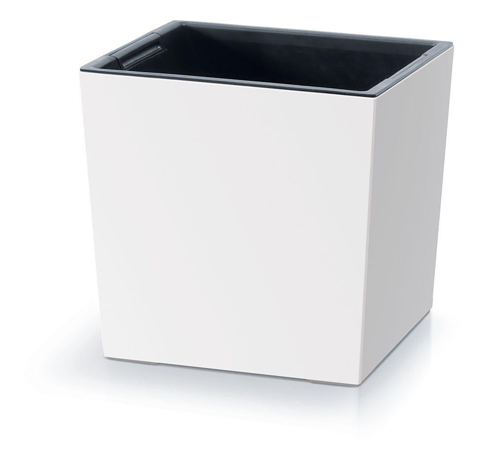 Горщик для квітів Prosperplast Urbi Low квадратний з вкладишем 24х24х23,5 см Білий (88489-449)