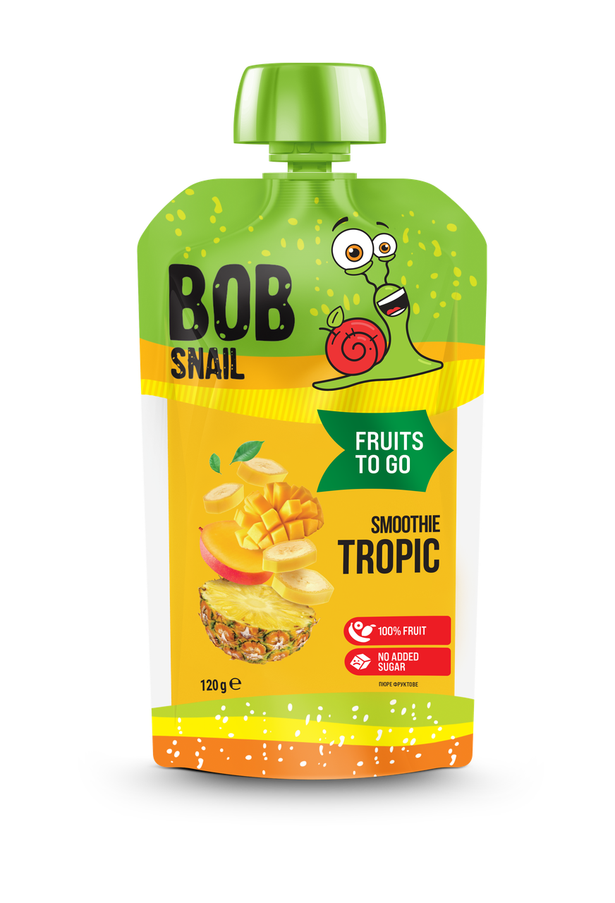 Пюре фруктове Bob Snail Смузі Тропік Банан-ананас-манго пастеризоване 120 г (2302864574) Пюре фруктове Bob Snail Смузі Тропік Банан-ананас-манго пастеризоване 120 г (2302864574)