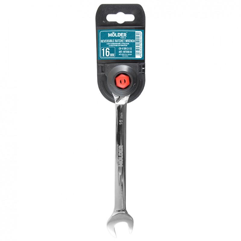 Ключ комбинированный Molder с трещоткой и реверсом CR-V 16 мм (MT59016)