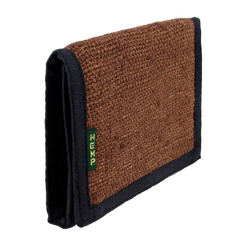 Кошелек Трифолд Конопляный раскладной 13х9,6 см Коричневый (20381)