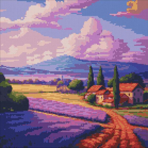 Алмазная мозаика Идейка Лавандовое поле 40x40 см (Id-AMO7966)