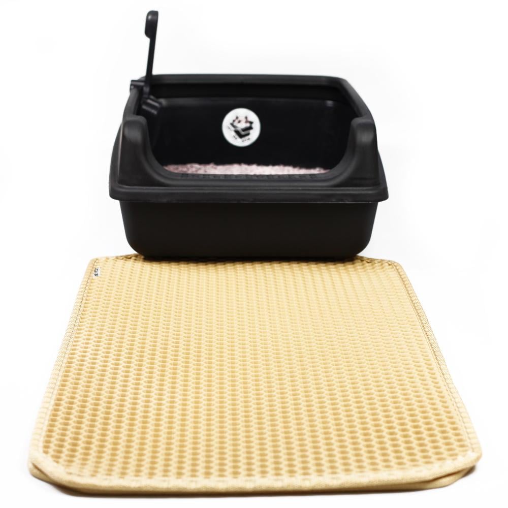 Коврик двухслойный Cat in Box для кошачьего лотка EVA на липучках 60x40 см Бежевый - фото 2 Коврик двухслойный Cat in Box для кошачьего лотка EVA на липучках 60x40 см Бежевый - фото 2