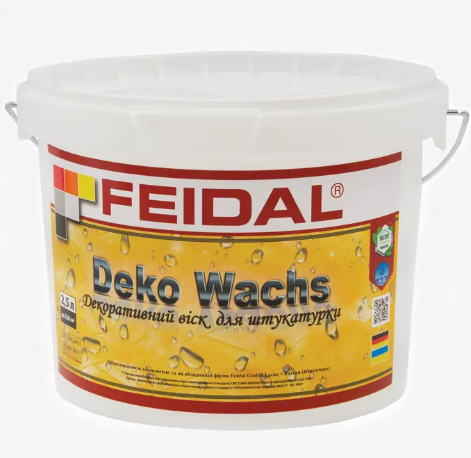 Воск для декоративных штукатурок Feidal Deko Wachs для защиты и блеска водостойкий эффект 2,5 л